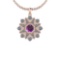 2.41 Ctw I2/I3 Amethyst And Diamond 10K Rose Gold Vintage Style Pendant