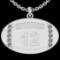0.35 Ctw SI2/I1 Diamond 14K White Gold Football Rugby Pendant