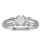 14k White Gold Oval White Topaz Ring 0.23 CTW
