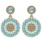 6.04 Ctw I2/I3 Aquamrine And Diamond 14K Rose Gold Earrings