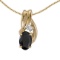 10k Yellow Gold Oval Onyx And Diamond Pendant 0.4 CTW
