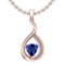 3.68 Ctw SI2/I1 Tanzanite And Diamond Platinum 14K Rose Gold Plated Pandant