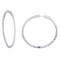 14K White Gold 2.7 Ct Diamond 50mm Round Secure Lock Hoop Earrings