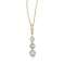 14k Yellow Gold 3 Stone Diamond Drop Pendant