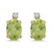 14k Yellow Gold Oval Peridot And Diamond Earrings 1.38 CTW