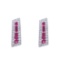 14k White Gold Ruby and Diamond Euro Back Earring 0.46 CTW