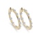 14k Yellow Gold 1.00 Ct Diamond Inside Outside Hoop Earrings