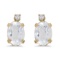14k Yellow Gold Oval White Topaz And Diamond Earrings 1.88 CTW