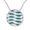 14k White Gold Emerald and Diamond Wave Pendant 1.53 CTW