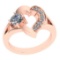 0.71 Ctw VS/SI1 Diamond 14K Rose Gold Vintage Ring