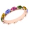 3.00 Ctw I2/I3 Multi Sapphire ,Tanzanite Style Prong Set 10K Rose Gold Eternity Band Ring