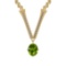 1.59 Ctw VS/SI1 Peridot And Diamond 10K Yellow Gold Necklace