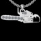 0.11 Ctw SI2/I1 Diamond 14K White Gold Chain Saw Pendant