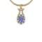 1.50 Ctw I2/I3 Tanzanite And Diamond 14K Yellow Gold Necklace