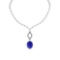 13.71 Ctw SI2/I1 Tanzanite And Diamond 14k White Gold Victorian Style Necklace