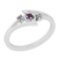 0.10 Ctw I2/I3 Amethyst And Diamond 10K White Gold three Stone Ring