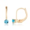14k Petite Blue Topaz Leverback Earrings 0.2 CTW