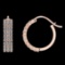 0.92 Ctw SI2/I1 Diamond 14K Rose Gold Hoop Earrings
