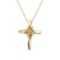 14K Yellow Gold Citrine and Diamond Cross Pendant