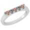 0.34 Ctw SI2/I1 Morganite And Diamond 14K White Gold Band Ring