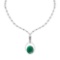 10.79 Ctw VS/SI1 Emerald And Diamond 14k White Gold Victorian Style Necklace