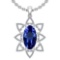 8.24 Ctw VS/SI1 Tanzanite And Diamond 14k White Gold Victorian Style Necklace