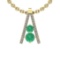 1.70 Ctw Emerald And Diamond I2/I3 14K Yellow Gold Necklace
