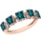 1.39 Ctw I1/I2 Treated Fancy Blue Diamond Platinum 14K Rose Gold Plated Ring