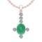 2.91 Ctw VS/SI1 Emerald And Diamond 14K Rose Gold