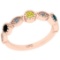 0.40 Ctw I2/I3 Treated Fancy Multi Diamond 14K Rose Gold Eternity Band Ring