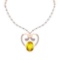 19.70 Ctw SI2/I1 Lemon Topaz And Diamond 14k Rose Gold Victorian Style Necklace