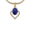 1.40 Ctw I2/I3 Blue Sapphire And Diamond 14K Yellow Gold Necklace