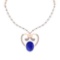 17.50 Ctw SI2/I1 Tanzanite And Diamond 14k Rose Gold Victorian Style Necklace
