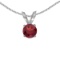 14k White Gold Round Garnet Pendant 0.21 CTW