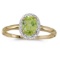 14k Yellow Gold Oval Peridot And Diamond Ring 0.69 CTW