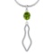 1.42 Ctw VS/SI1 Peridot And Diamond 10K White Gold Necklace