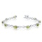 10K White Gold Oval Peridot and Diamond Bracelet 3.63 CTW