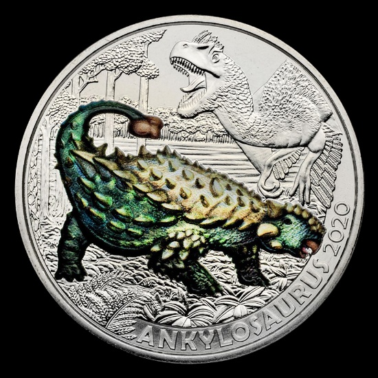 2020 Austria Cupro-Nickel ?3 Colorful Supersaurs (Ankylosaurus)