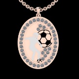 2.15 Ctw SI2/I1 Diamond 14K Rose And White Gold Gifts For Players Sports Pendant