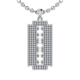 1.15 Ctw SI2/I1 Diamond 14K White Gold Men's Pendant