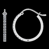 0.46 Ctw SI2/I1 Diamond 14K White Gold Hoop Earrings