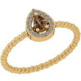 0.19 Ct Natural Brown Diamond I2/I3And White Diamond I2/I3 14k Rose Gold Anniversary Ring