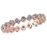 0.88 Ctw Diamond I2/I3 14K Rose Gold Eternity Band Ring