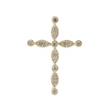 14K Yellow Gold Diamond  Cross Pendant