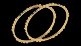 2.45 Ctw I2/I3 Multi Treated Fancy yellow,Blue,Black And White Diamond 14K Yellow Gold Bangles
