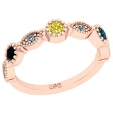 0.40 Ctw I2/I3 Treated Fancy Multi Diamond 14K Rose Gold Eternity Band Ring