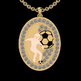 2.15 Ctw SI2/I1 Diamond 14K Yellow & Rose Gold Gifts For Players Sports Pendant