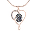 0.81 Ctw Diamond I2/I3 14K Rose Gold Pendant