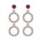 1.04 Ctw VS/SI1 Amethyst And Diamond 10K Rose Gold Dangling Earrings