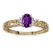 14k Yellow Gold Oval Amethyst And Diamond Ring 0.35 CTW